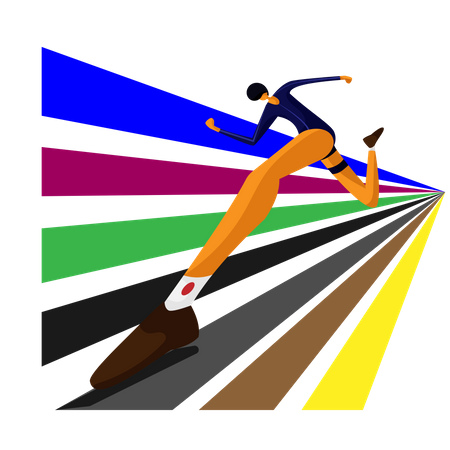 Running man with line  Illustration