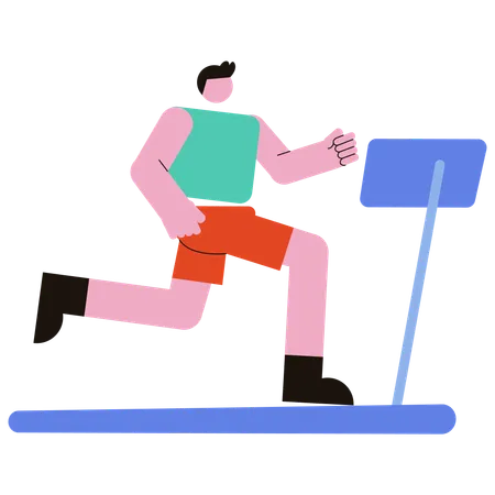 Running On Treadmill  Illustration