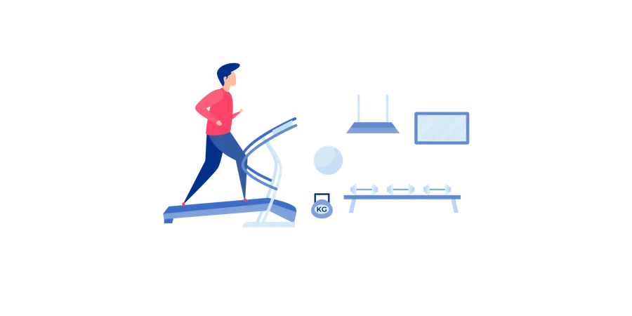Running On Treadmill Illustration