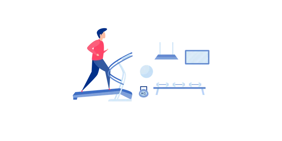 Running On Treadmill  Illustration