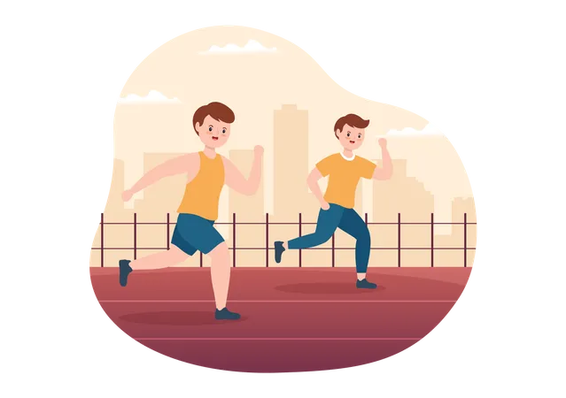 Running Race Illustration