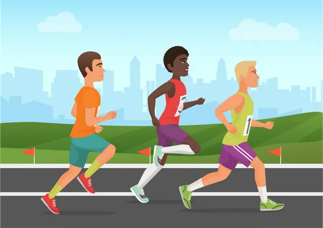 Running Race  Illustration