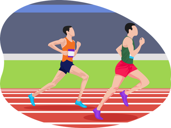 Running Race  Illustration