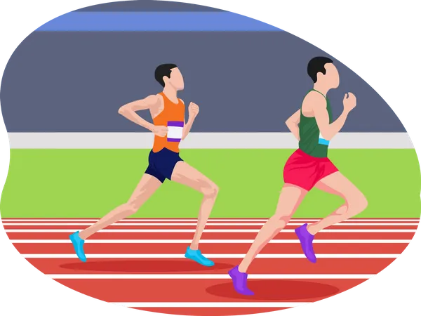 Running Race  Illustration