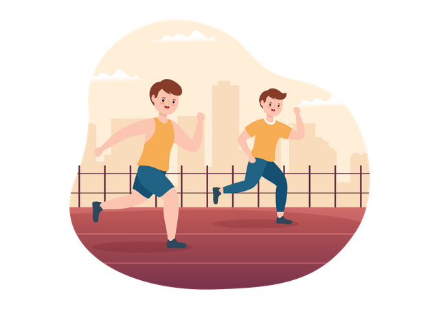 Running Race  Illustration