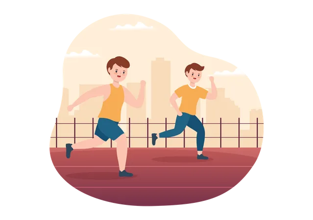 Running Race  Illustration