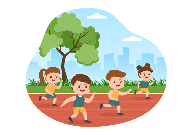 Running Race  Illustration