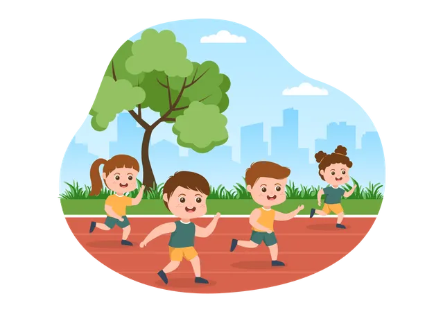 Running Race  Illustration