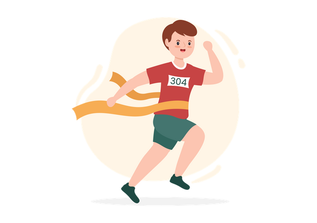 Running Race winner  Illustration