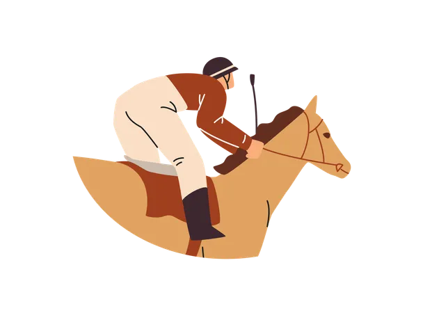 Running racehorse and a rider  Illustration