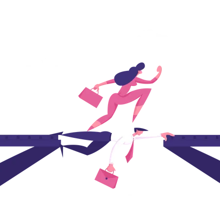 Running towards success  Illustration