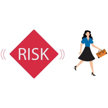 Running woman taking business risk  Illustration