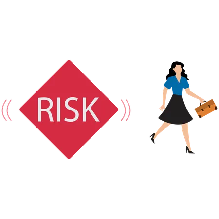 Running woman taking business risk  Illustration