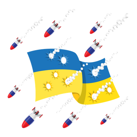 Russia bomb attack on Ukraine  Illustration