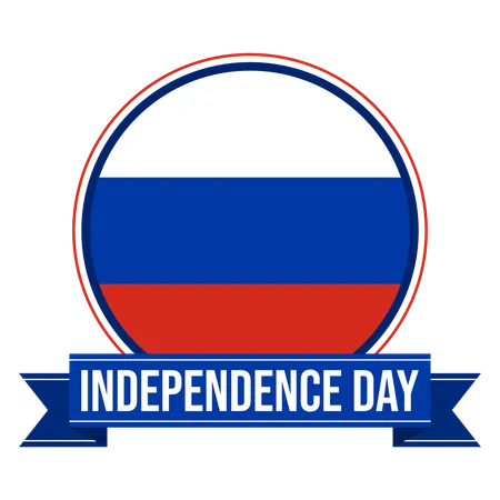 Russia Independence Day Badge Illustration