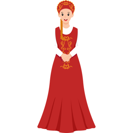 Russian Wedding Dress  Illustration