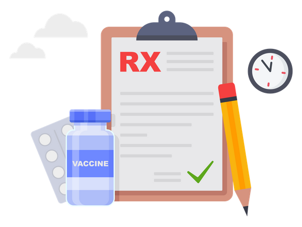 RX medical report prescription drug  イラスト