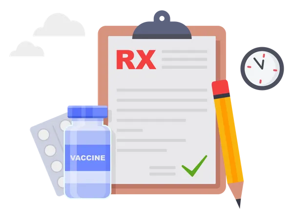 RX medical report prescription drug  Illustration