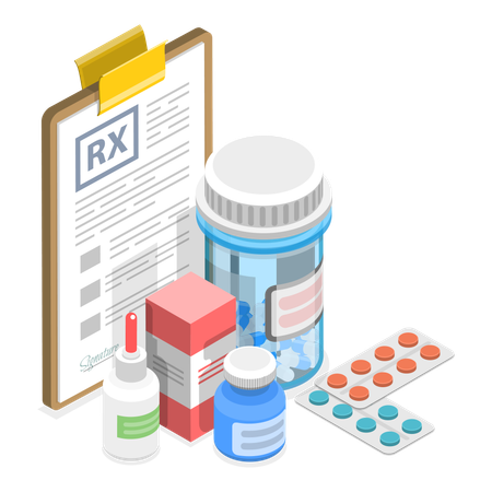 Rx verified medicines for flu treatment  Illustration