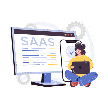 Saas Technology  Illustration