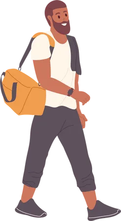 Homme portant un sac en forme pour aller au cours de remise en forme et de gym  Illustration