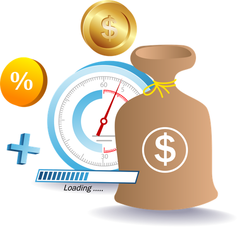Sack of money from business results  Illustration