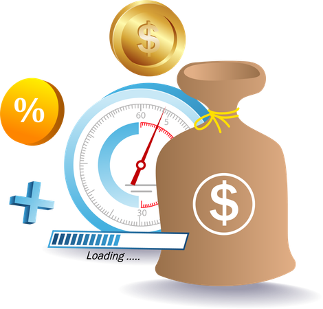 Sack voll Geld aus Geschäftsergebnissen  Illustration