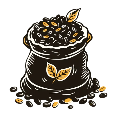 Saco de café  Ilustração