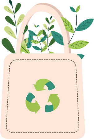 Sacolas recicláveis  Ilustração