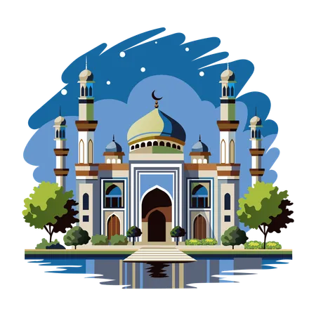 Sacred Mosque  Illustration