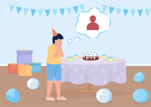 Sad birthday party Illustration