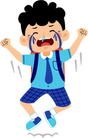 Sad Boy student crying  Illustration
