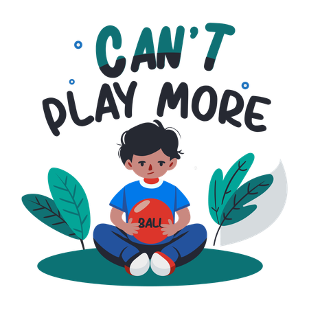 Sad Boy with cant play more  Illustration