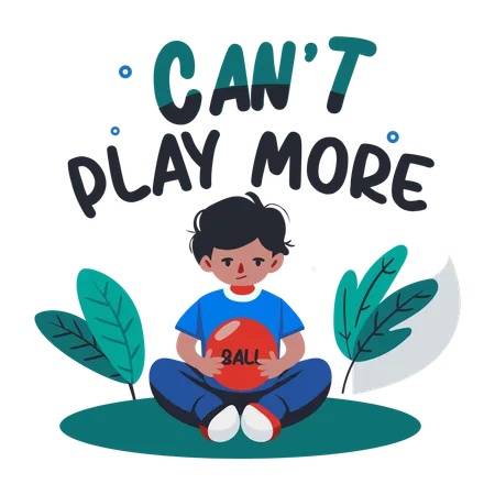 Sad Boy with cant play more  Illustration