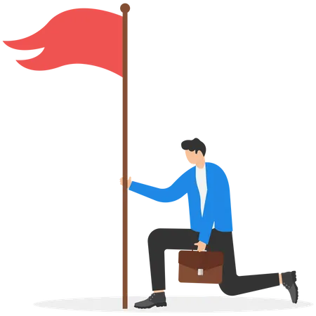 Give Up Abandon Hope Or Dream Loser Or Business Failure Fatigue Or Exhaustion From Hard Work Desperate Or Hopelessness Concept Sad Businessman Giving Up Waving White Flag Asking For Help Illustration
