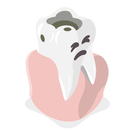 Sad crying tooth  Illustration