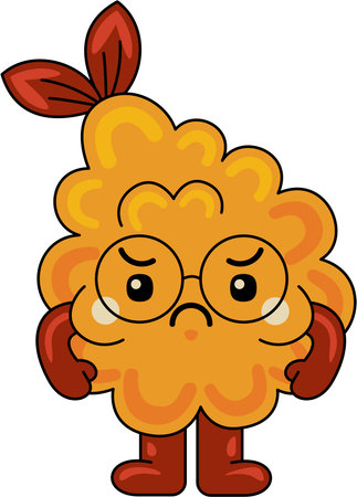 Sad Cute Tempura Mascot  Illustration