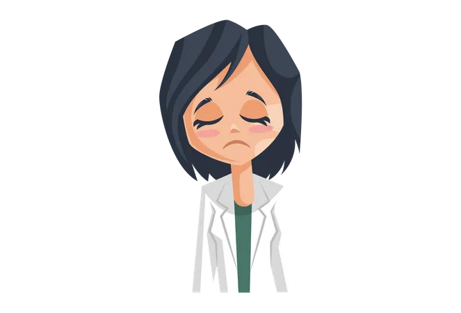 Sad Female Doctor Illustration