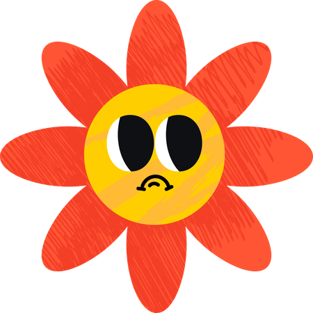 Sad Flower Emoji  Illustration