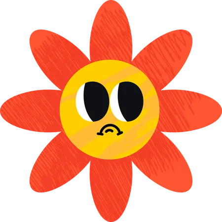 Sad Flower Emoji  Illustration