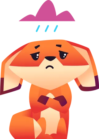 Sad Fox Illustration