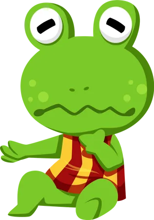 Sad Frog  Illustration