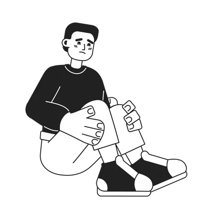 Sad hispanic boy  Illustration