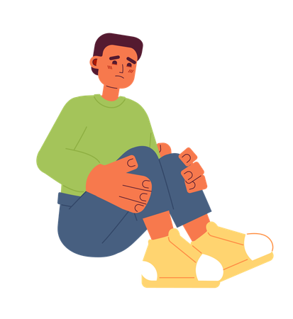 Sad hispanic boy  Illustration