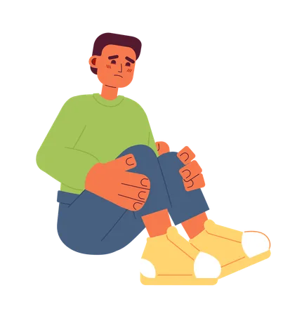 Sad hispanic boy  Illustration