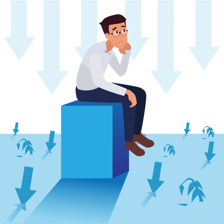 Sad man thinking  Illustration