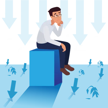 Sad man thinking  Illustration