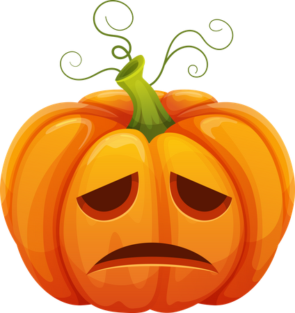Sad Pumpkin Face Illustration