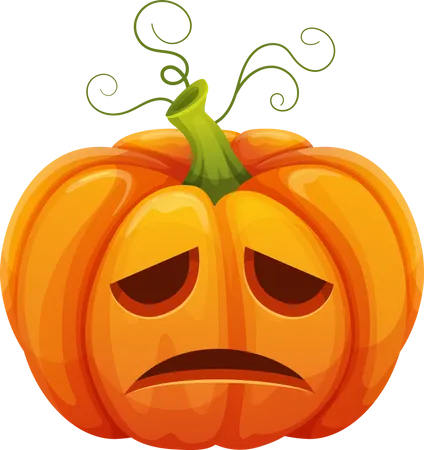 Sad Pumpkin Face  Illustration