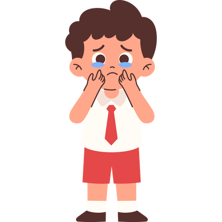 Sad Student crying  Illustration